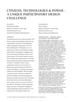 Citizens, Technologies & Power: A Unique Participatory Design Challenge