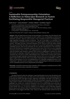 Sustainable entrepreneurship orientation: A reflection on status-quo research on factors facilitating responsible managerial practices