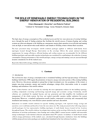 The role of renewable Energy Technologies in the energy renovation of residential buildings