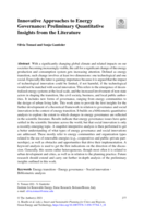 Innovative Approaches to Energy Governance: Preliminary Quantitative Insights from the Literature