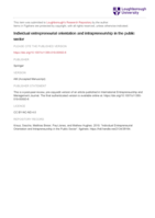 Individual entrepreneurial orientation and intrapreneurship in the public sector