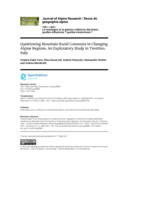 Questioning Mountain Rural Commons in Changing Alpine Regions: an Exploratory Study in Trentino, Italy