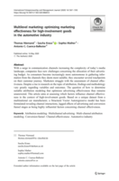 Multilevel marketing: optimizing marketing effectiveness for high-involvement goods in the automotive industry