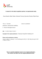 In search for the ideal coopetition partner: an experimental study