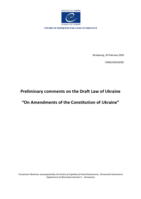 Comments on the draft constitutional amendments in Ukraine