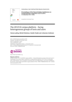 The OPATCH corpus platform - facing heterogeneous groups of texts and users