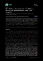 Mean-variance optimization is a good choice, but for other reasons than you might think