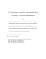 Can violence harm cooperation? Experimental evidence