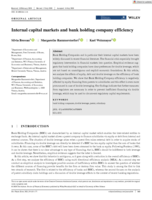 Internal Capital Markets and Bank Holding Company Efficiency