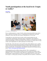 Youth participation at the local level: Utopia or reality?