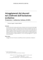 Atteggiamenti dei docenti nei confronti dell'inclusione scolastica. Traduzione e validazione italiana di IEFA