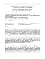 Higher Education in the First Year of COVID-19: Thoughts and Perspectives for the Future