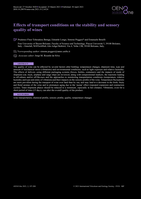 Effects of transport conditions on the stability and sensory quality of wines