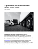 Il monitoraggio del traffico transalpino: definire scenari comuni