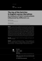The use of the verb RUN in English learner-narratives: An analysis of verb constructions influenced by different L1s