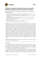 Aesthetic Alteration of Marble Surfaces Caused by Biofilm Formation: Effects of Chemical Cleaning