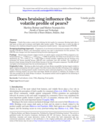 Does bruising influence the volatile profile of pears?