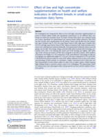 Effect of low and high concentrate supplementation on health and welfare indicators on different breeds in small-scale mountain dairy farms