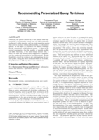 Recommending personalized query revisions