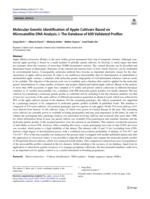 Molecular genetic identification of apple cultivars based on microsatellite DNA analysis. I. The database of 600 validated profiles