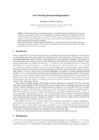 On Checking Domain Independence