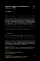 Individual rights in biobank research under GDPR