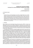 Intangible Search, Searching the Intangible: The Project E.CH.I. and the Inventarisation of Intangible Cultural Heritage