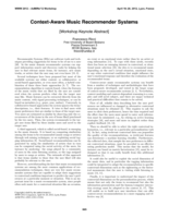 Context-aware music recommender systems: Workshop keynote abstract