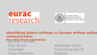 Identifying dialect writings in written online communication: New data-driven approaches