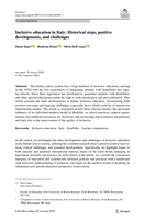 Inclusive education in Italy: Historical steps, positive developments, and challenges