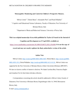 Metacognitive Monitoring and Control in Children’s Prospective Memory