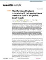 Plant functional traits are correlated with species persistence in the herb layer of old‑growth beech forests