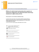 Effects of cattle breed and production system on veterinary diagnoses and administrated veterinary medicine in alpine dairy farms