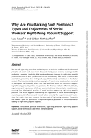 Why Are You Backing Such Positions? Types and Trajectories of Social Workers’ Right-Wing Populist Support