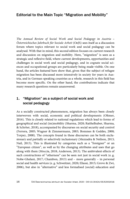 Editorial to the Main Topic “Migration and Mobility”