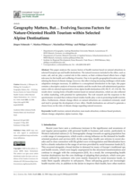 Geography Matters, But… Evolving Success Factors for Nature-Oriented Health Tourism within Selected Alpine Destinations