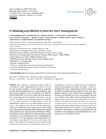 Evaluating a prediction system for snow management