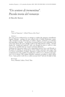 “Un sentore di trementina”. Piccola teoria del romanzo = “Scent of Turpentine”: A Brief Theory of the Novel