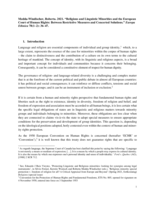Religious and Linguistic Minorities and the European Court of Human Rights: Between Restrictive Measures and Concerted Solutions