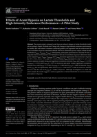 Effects of Acute Hypoxia on Lactate Thresholds and High-Intensity Endurance Performance—A Pilot Study