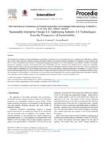 Sustainable Enterprise Design 4.0: Addressing Industry 4.0 Technologies from the Perspective of Sustainability