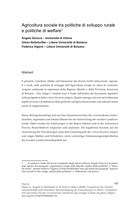 Agricoltura sociale tra politiche di sviluppo rurale e politiche di welfare