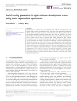 Social loafing prevention in agile software development teams using team expectations agreements