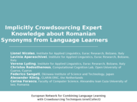 Implicitly Crowdsourcing Expert Knowledge about Romanian: Synonyms from Language Learners