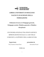 L'economia solidale tra innovazione e riproduzione sociale: il caso delle comunità a supporto dell'agricoltura