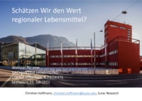 Schätzen wir den Wert regionaler Lebensmittel?