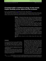 Consistent shift in nutritional ecology of ants reveals trophic flexibility across alpine tree-line ecotones