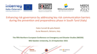 Enhancing risk governance by addressing key risk communication barriers during the prevention and preparedness phase in South Tyrol (Italy)