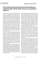 ACT-Accelerator Data Governance Framework: balancing individual rights with the public interest in responding to COVID-19