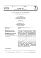 Innovation in craftsmanship family SMEs in times of digitalization